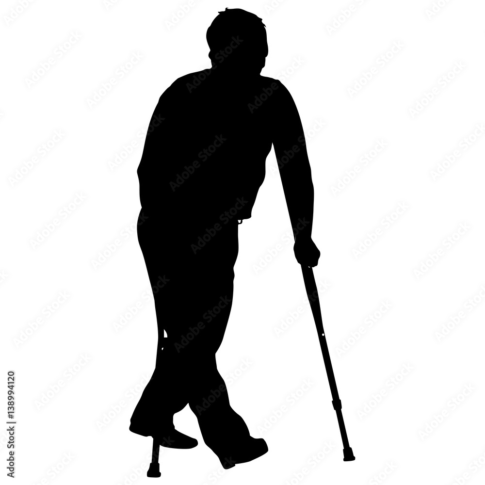 Silhouette of disabled people on a white background. Vector illustration Silhouette of disabled people on a white background. Vector illustration