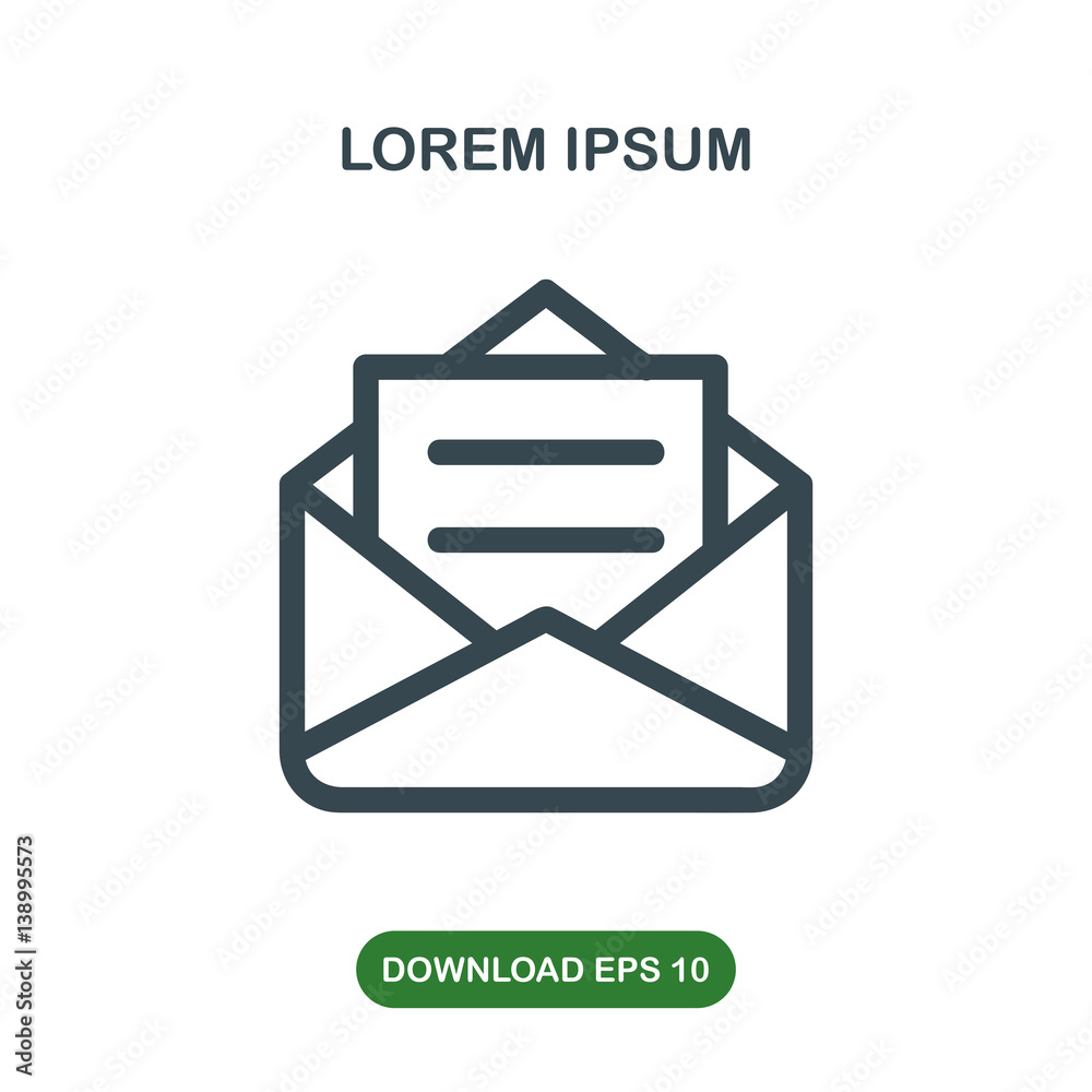 Open mail icon vector Open mail icon vector