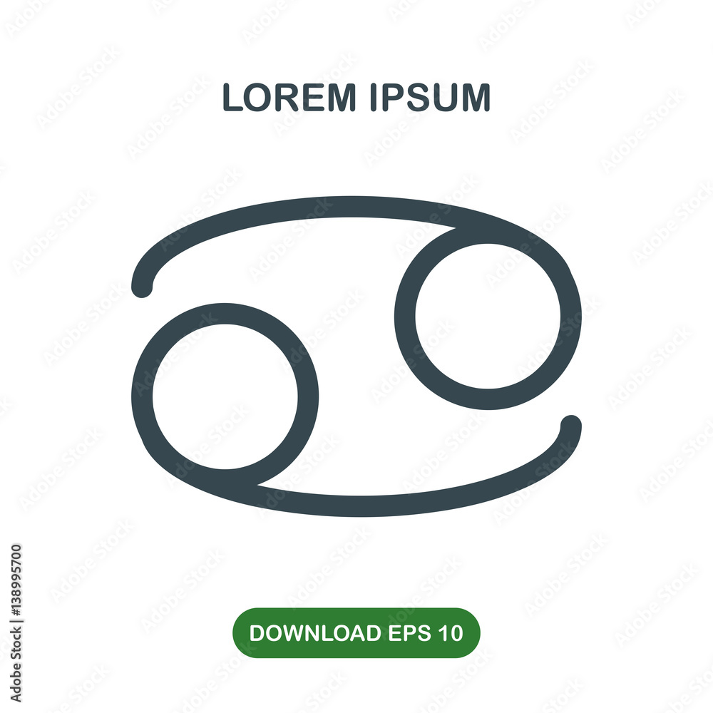 Zodiac cancer symbol icon vector