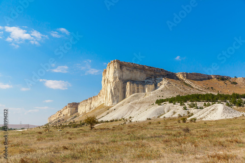 View of White rock or Aq Qaya on a Sunny summer day.