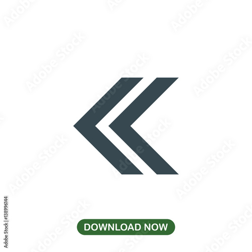 Double left arrow icon vector