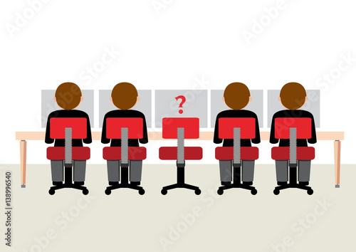 Simple Business Cartoon Vector Illustration Job Vacancy