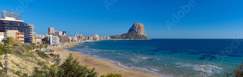 Panoramic view of Mediterranean beach and Ifach Mount in Calpe, Southern Spain © Lux Blue
