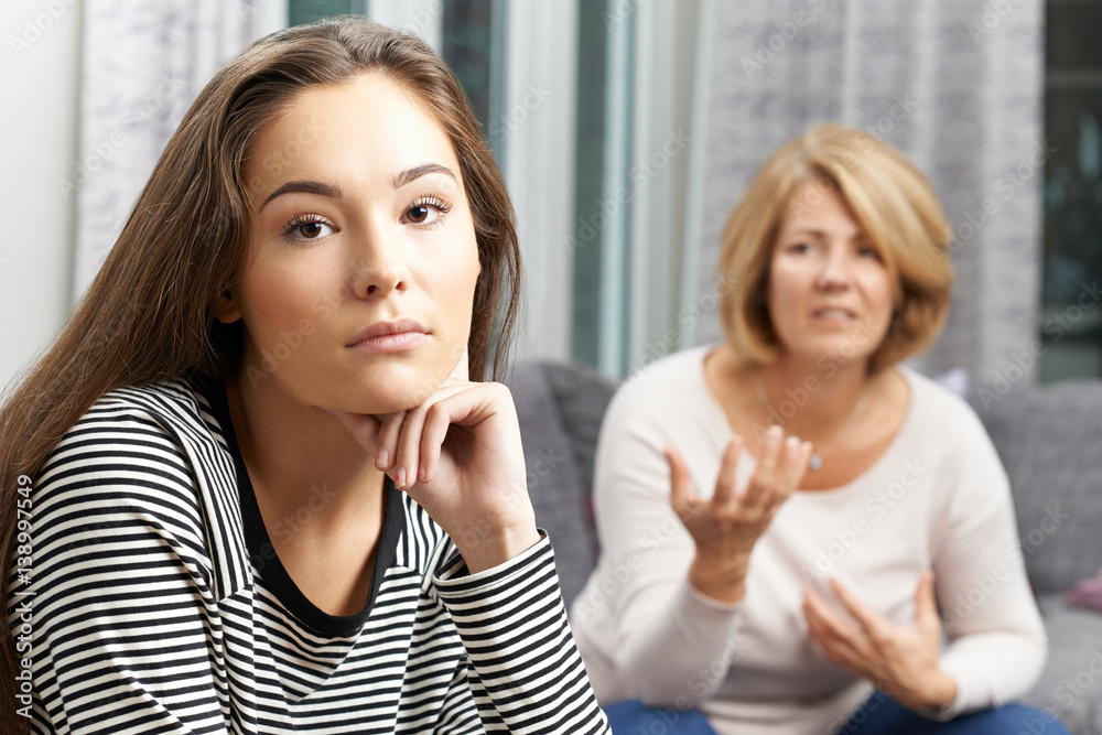 Bored Teenage Girl Being Told Off By Mother Bored Teenage Girl Being Told Off By Mother