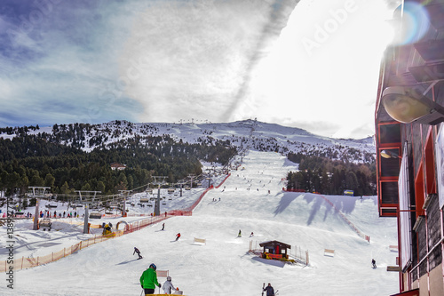 Snow and Mountains of the Little Town of Bormio, Valtellina, Italy