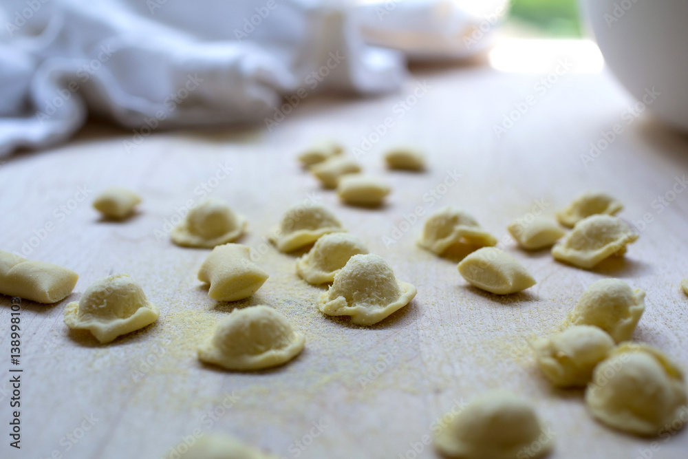 Fresh gnocchi, close-up Fresh gnocchi, close-up