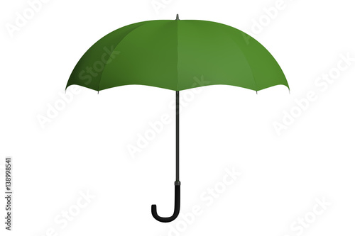 Green umbrella isolated