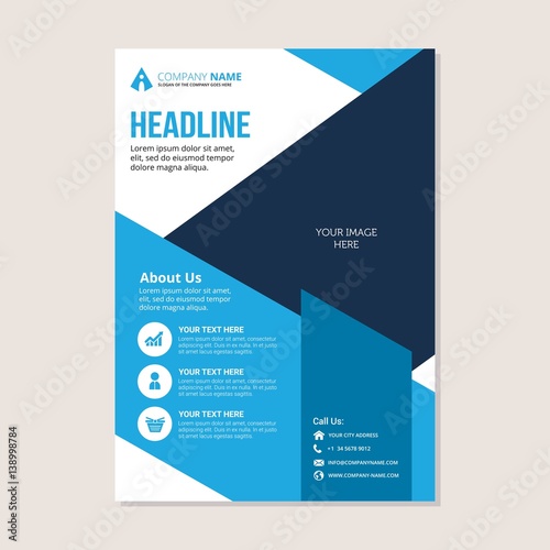 Corporate business annual report brochure flyer design. Leaflet cover presentation. Flier with Abstract geometric background. Modern publication poster magazine, layout template A4 flyer