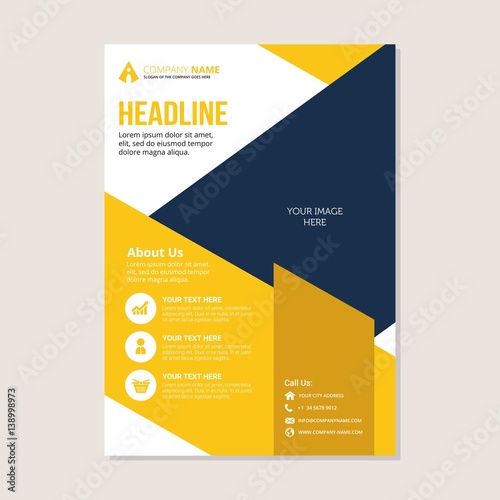 Corporate business annual report brochure flyer design. Leaflet cover presentation. Flier with Abstract geometric background. Modern publication poster magazine, layout template A4 flyer