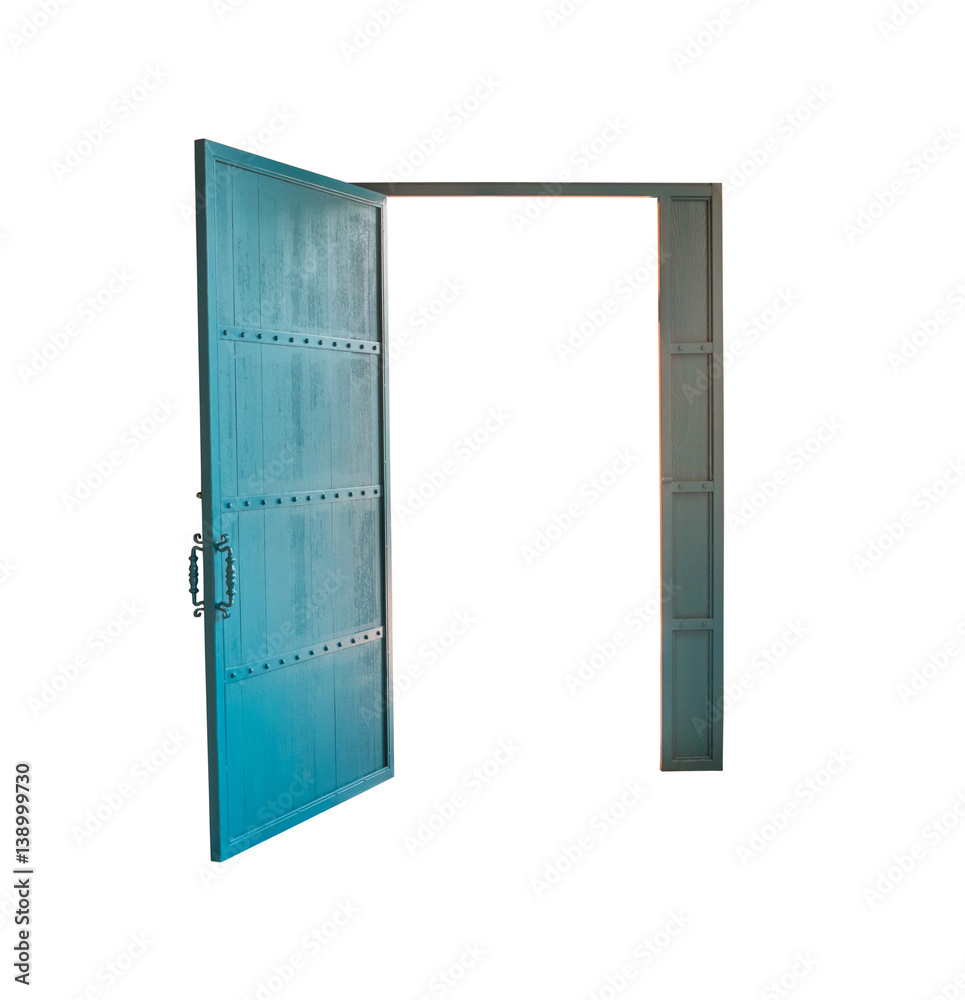 Fototapeta premium The Green Door,isolated on white background with clipping path.