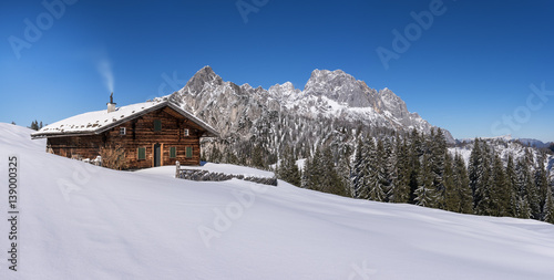 Idyllic alpine hut in the Alps