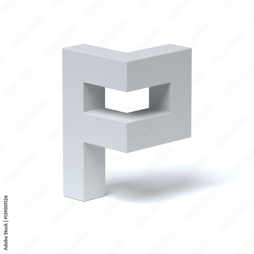 Isometric font letter P Isometric font letter P