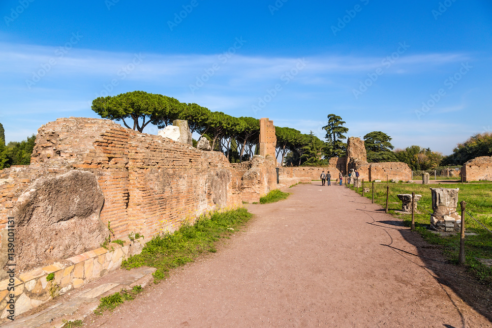 Rome, Italy. Ancient ruins of imperial palaces on Palatine Hill Rome, Italy. Ancient ruins of imperial palaces on Palatine Hill