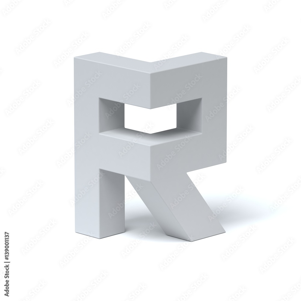 Isometric font letter R Isometric font letter R