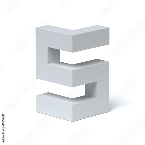 Isometric font letter S