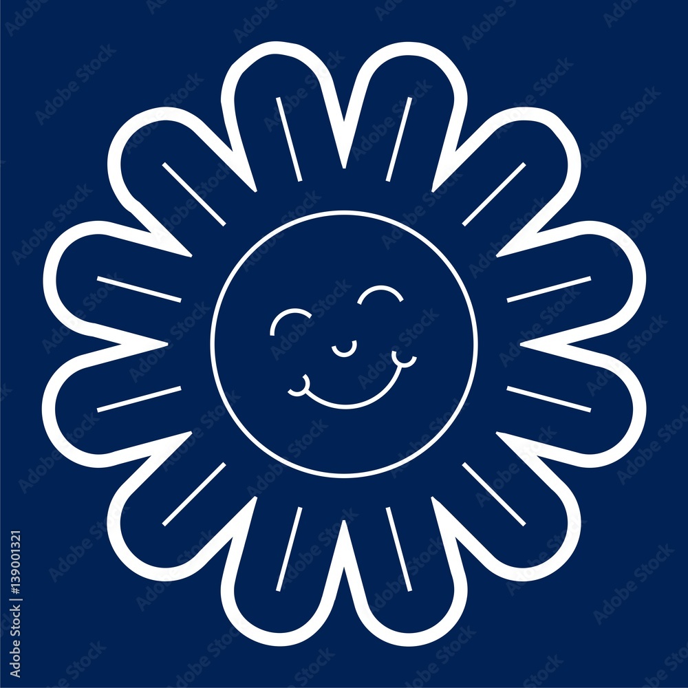 Smiling Sun Icon Flat Graphic Design - Illustration Smiling Sun Icon Flat Graphic Design - Illustration