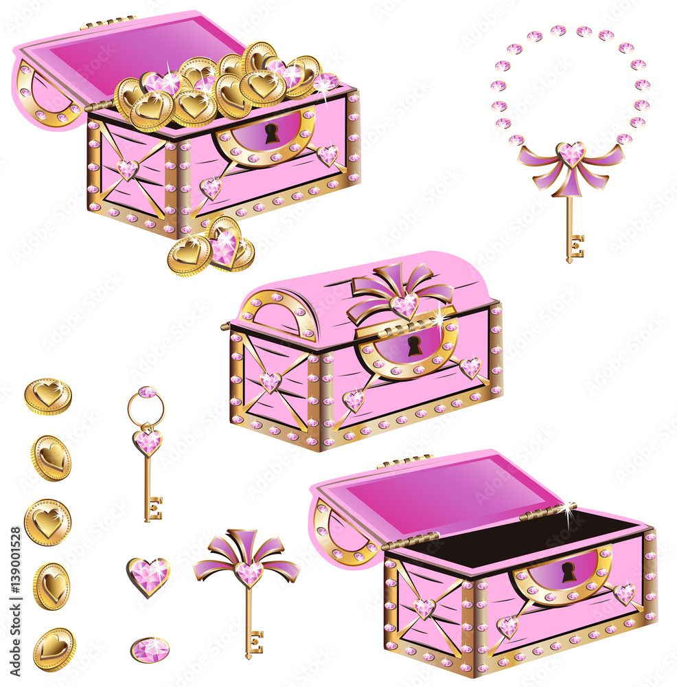 Magic treasure chest for a princess vector de Stock | Adobe Stock