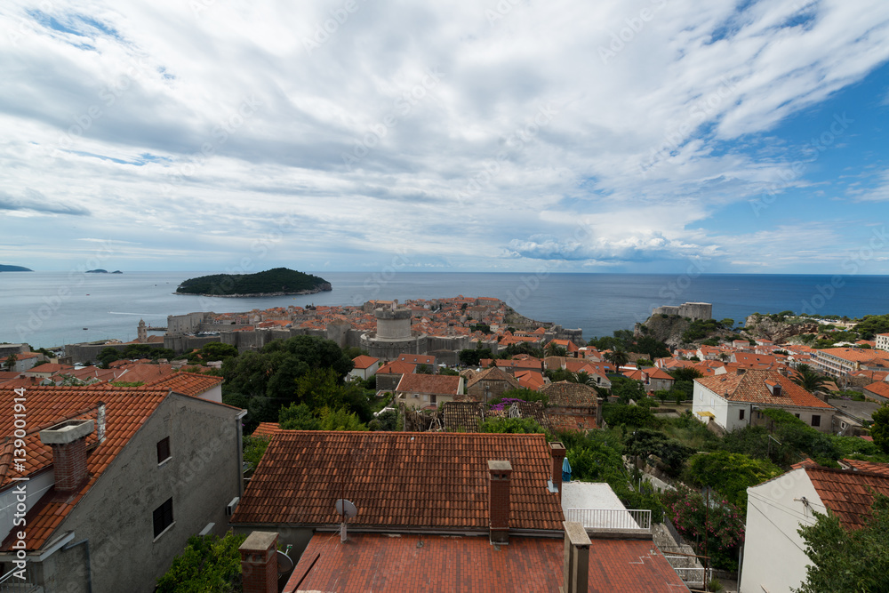 Aerial view of old city Dubrovnik in a beautiful summer day, Croatia Aerial view of old city Dubrovnik in a beautiful summer day, Croatia