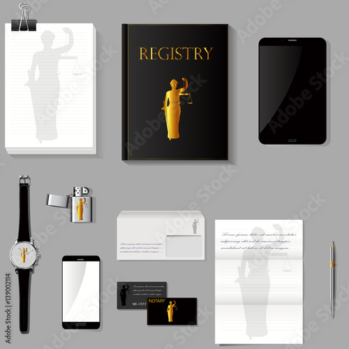 eps 10 vector notary corporate identity set collection
