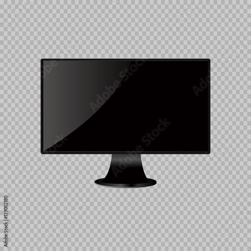 eps 10 vector electronic gadget isolated on transparent background. Front side of monitor. Lcd touch screen device. Graphic design mock up. Editable template for web and print