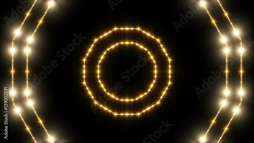 gold shape and black background, loop