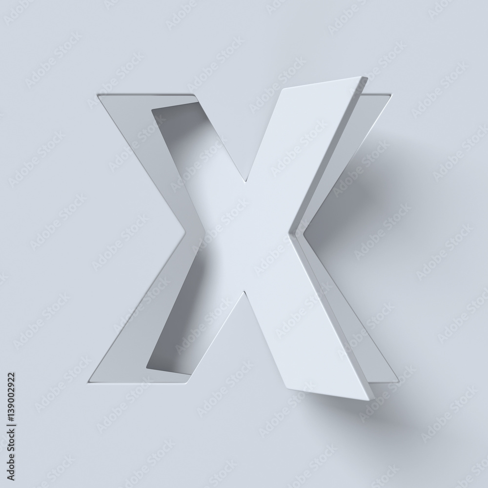Cut out and rotated font 3d rendering letter X Cut out and rotated font 3d rendering letter X