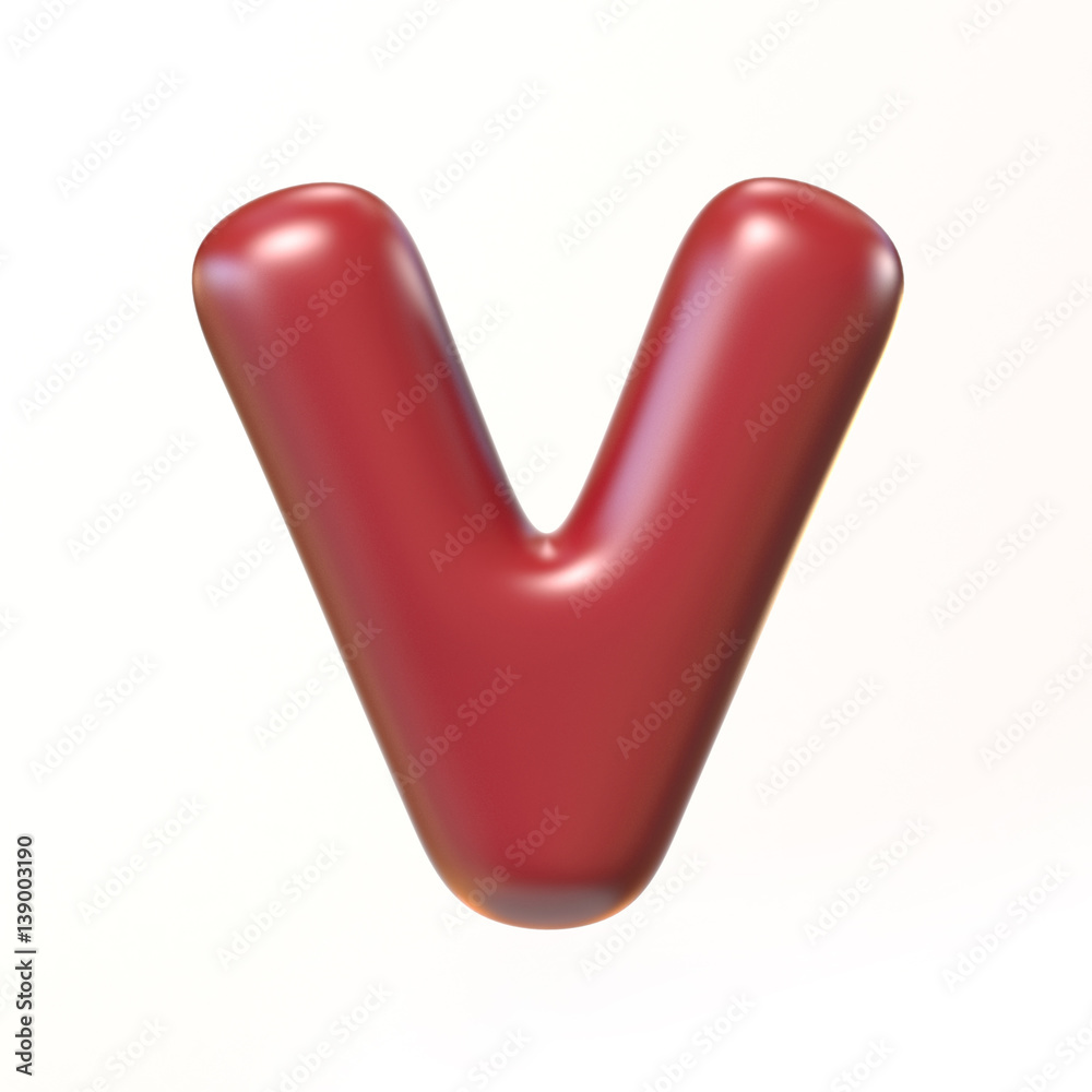 Bubbly 3d font letter V Bubbly 3d font letter V