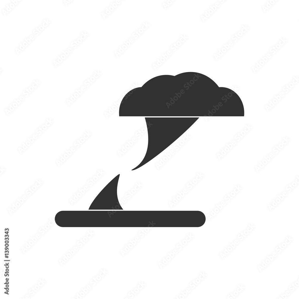 black and white Vector illustration in flat design of Tornado Stock ...