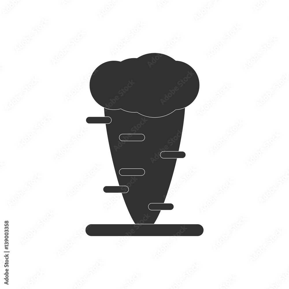 black and white Vector illustration in flat design of Tornado Stock ...