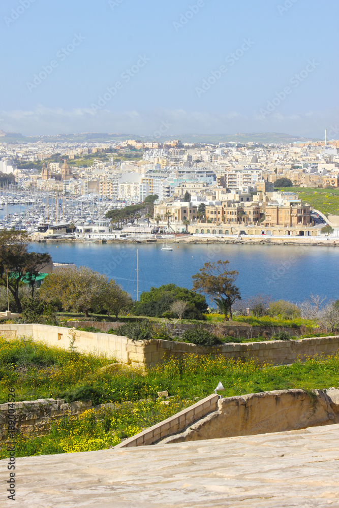 The view from Hastings Garden, Valletta, Malta 