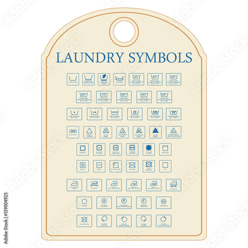 Laundry symbols collection