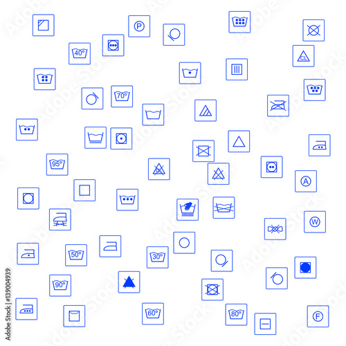 Laundry symbols collection