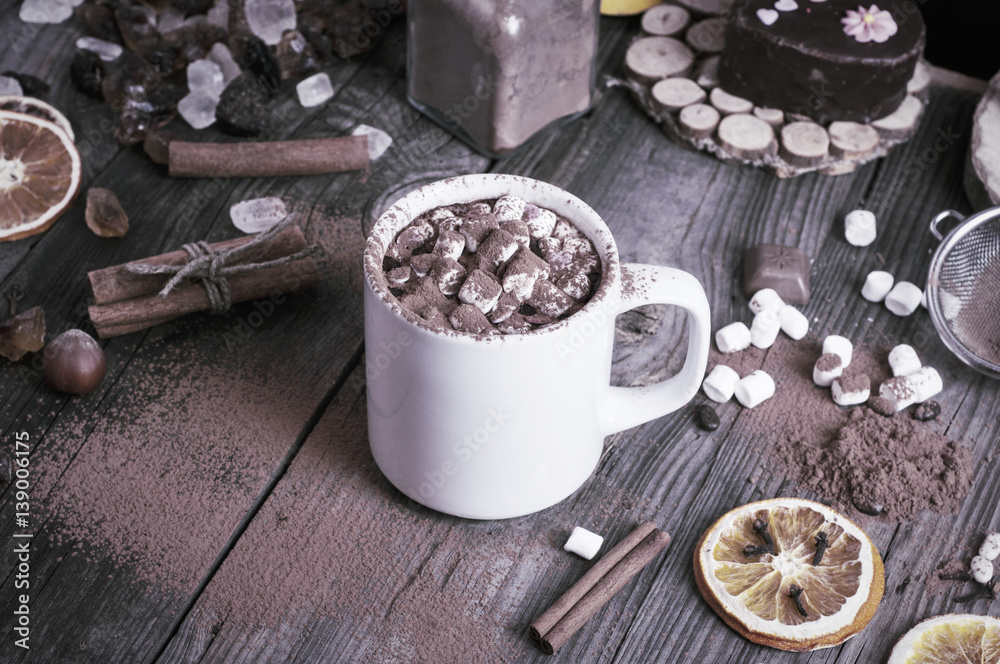 cup of hot chocolate with marshmallows cup of hot chocolate with marshmallows