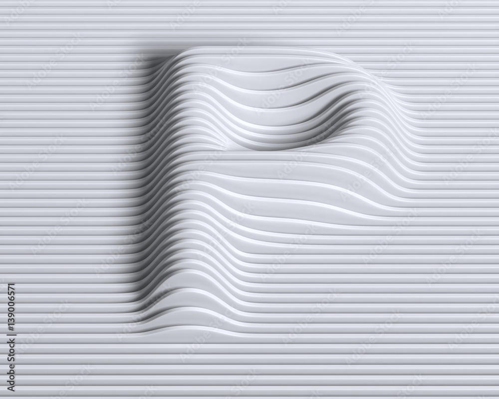 Linear 3d font letter P Linear 3d font letter P
