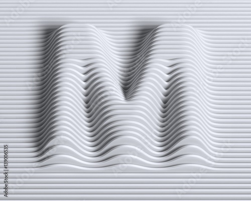 Linear 3d font letter M