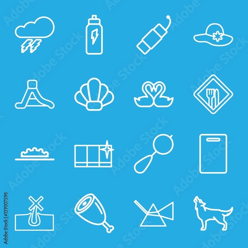 Set of 16 logo outline icons