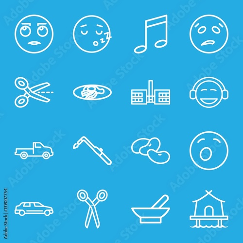 Set of 16 clipart outline icons