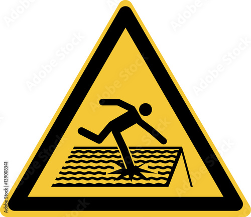 ISO 7010 W036 Warning; Fragile roof
