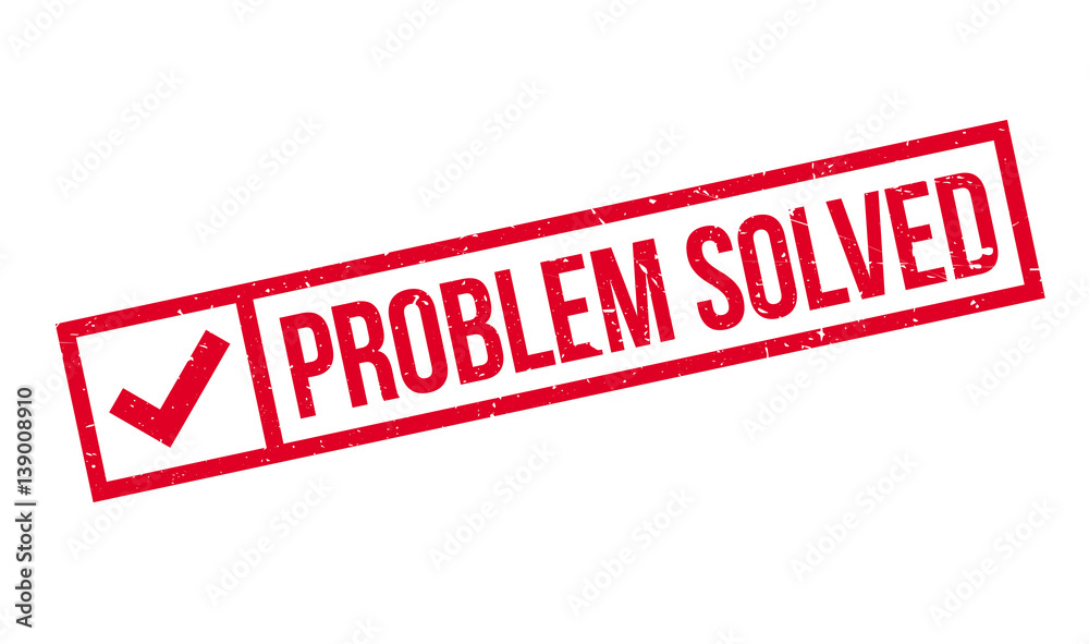 Problem Solved rubber stamp. Grunge design with dust scratches. Effects can be easily removed for a clean, crisp look. Color is easily changed. Problem Solved rubber stamp. Grunge design with dust scratches. Effects can be easily removed for a clean, crisp look. Color is easily changed.
