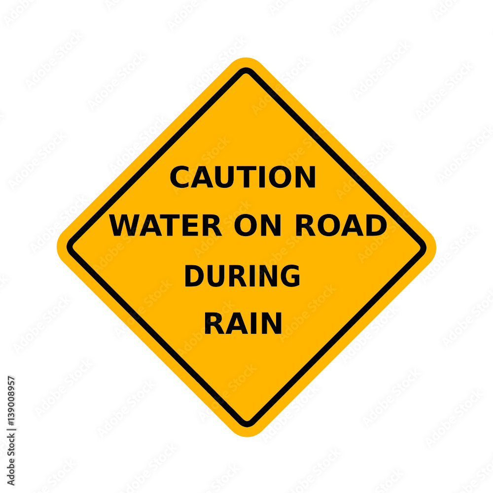 traffic sign - water on road traffic sign - water on road