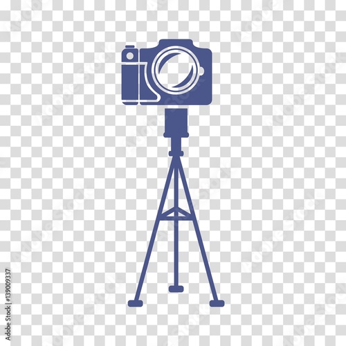 the camera on the tripod icon vector