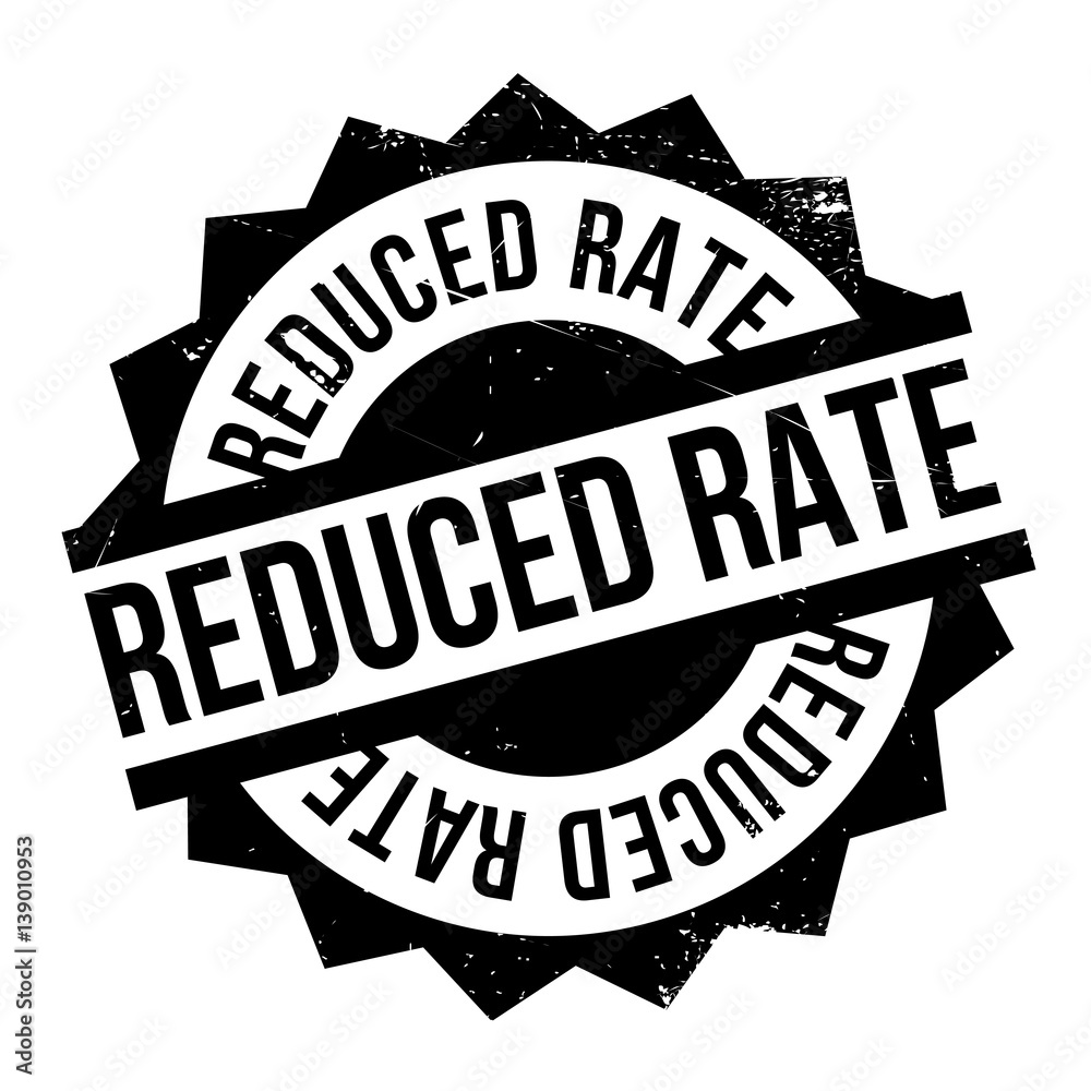 Reduced Rate rubber stamp. Grunge design with dust scratches. Effects can be easily removed for a clean, crisp look. Color is easily changed. Reduced Rate rubber stamp. Grunge design with dust scratches. Effects can be easily removed for a clean, crisp look. Color is easily changed.
