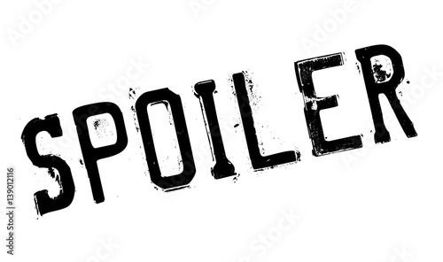 Spoiler rubber stamp. Grunge design with dust scratches. Effects can be easily removed for a clean, crisp look. Color is easily changed.