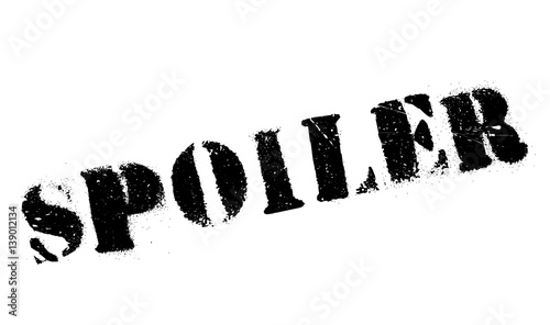 Spoiler rubber stamp. Grunge design with dust scratches. Effects can be easily removed for a clean, crisp look. Color is easily changed.