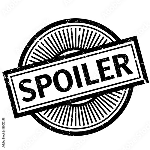 Spoiler rubber stamp. Grunge design with dust scratches. Effects can be easily removed for a clean, crisp look. Color is easily changed.