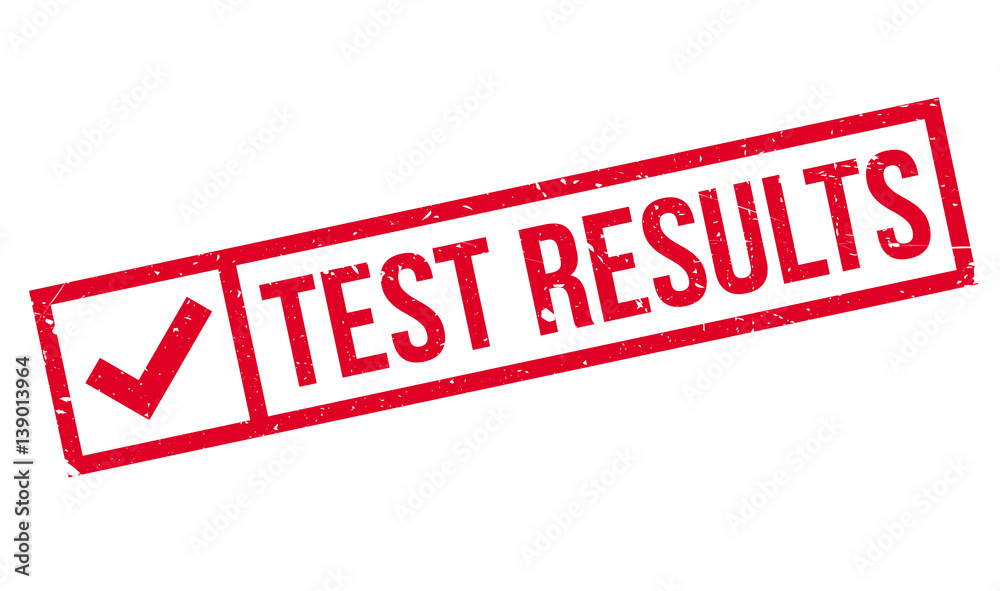 Test Results rubber stamp. Grunge design with dust scratches. Effects can be easily removed for a clean, crisp look. Color is easily changed.