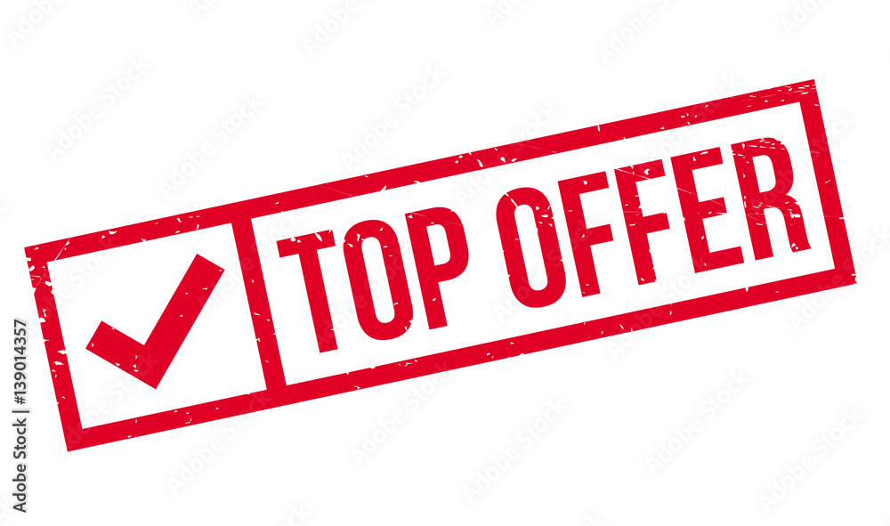 Top Offer rubber stamp. Grunge design with dust scratches. Effects can be easily removed for a clean, crisp look. Color is easily changed. Top Offer rubber stamp. Grunge design with dust scratches. Effects can be easily removed for a clean, crisp look. Color is easily changed.