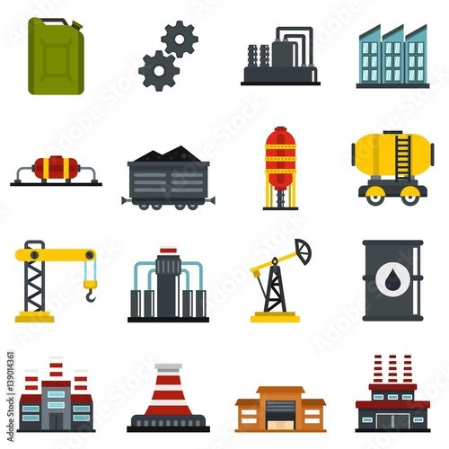 Industry set flat icons