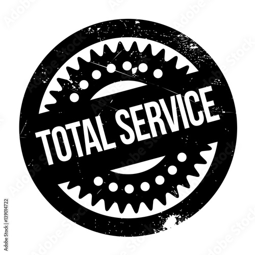 Total Service rubber stamp. Grunge design with dust scratches. Effects can be easily removed for a clean, crisp look. Color is easily changed.