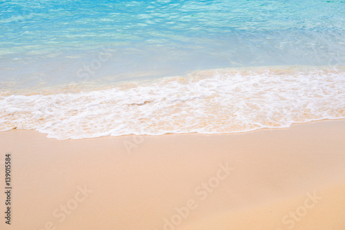 Sand  and ocean on tropical  Beach at Phuket Thailand © wuttichok